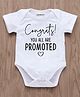 KNITROOT Announcement Theme Half Sleeves Congrats You All Are Promoted Text Printed Onesie - White