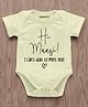 KNITROOT Announcement Theme Half Sleeves Hi Maasi I Cant Wait To Meet You Text Printed Onesie - Yellow