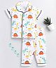Clt.s Cotton Half Sleeves Dinosaurs Printed Coordinating Night Suit Set - White