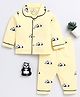 Clt.s Cotton Full Sleeves Panda Printed Coordinating Night Suit Set - Yellow