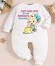 KNITROOT Full Sleeves Cant Keep Calm Its My Mommys Birthday Text Printed Romper - White