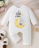 KNITROOT New Born Theme Full Sleeves A Star Is Born Text Printed Romper - White