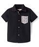 Lil' Drama Cotton Half Sleeves Leopard Printed Shirt - Black