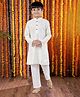 Pehanaava Cotton Blend Full Sleeves Floral Embroidered & Sequins Embellished Kurta Pyjama Set - White