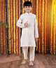 Pehanaava Cotton Full Sleeves  Ethnic Motif Foil Printed Kurta Pyjama Set - Cream
