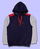 Kiddopanti Fleece Full Sleeves Cut & Sew Hooded Sweatshirt With Cargo Pocket - Navy
