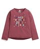 Tiny Girl Full Sleeves Magic Happens Just Believe Text Glitter Printed Top - Pink