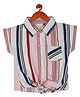 Tiny Girl Half Sleeves Striped Shirt - Maroon