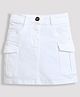 Tiny Girl Solid Cargo Skirt - White