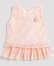 Tiny Girl Sleeveless Sequins Embellished & Floral Applique Detailed Top - Peach