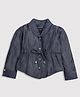 Tiny Girl Full Sleeves Polka Dots Glitter Printed Shirt - Dark Blue
