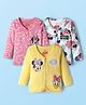 Babyhug Disney Interlock Knit Full Sleeves Jhablas With Minnie Mouse Graphics Pack Of 3 - Yellow Pink & White