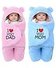 OYO BABY Embroidered combo Crib Baby Blanket for Heavy Winter  Pack of 2 (Woollen Blend, Pink + Blue)