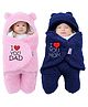 OYO BABY Embroidered combo Crib Baby Blanket for Heavy Winter  Pack of 2 (Woollen Blend, Dark Blue + Pink)