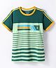 Bumchums Single Jersey Knit Half Sleeves Printed T-Shirt With Cut & Sew Design - Green
