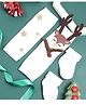 Tipy Tipy Tap Cotton Christmas Theme Reindeer & Star Glitter Designed Socks & Legwarmers Set - White