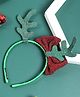 Tipy Tipy Tap Christmas Theme Reindeer Antlers & Bow Designed Hair Band - Red & Green