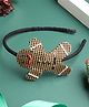 Tipy Tipy Tap Christmas Theme Beads Embellished Ginger Bread Man Designed Hair Band - Golden
