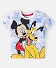 Babyhug Disney Single Jersey Knit Half Sleeves T-Shirt With Mickey & Pluto Graphic - Blue & White