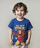 Babyhug Marvel Single Jersey Knit Half Sleeve T-Shirt With Iron Man Graphic - Blue