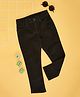 Pantaloons Junior Cotton Spandex Solid Trousers - Olive Green