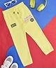 Pantaloons Junior Cotton Typography Patch Detailed Track Pants - Yellow