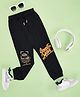 Pantaloons Junior Cotton Typography Printed Joggers - Black