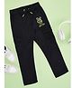Pantaloons Junior Cotton Pocket &  Typography Printed Trousers - Black