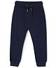 The Mom Store Cotton Solid Joggers - Navy Blue