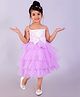 The Mom Store Cotton Sleeveless Sequins Embellished & Bow Applique Detailed Layered Dress - Pink