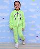The Mom Store Cotton Full Sleeves Headphone Printed Hoodie & Joggers Set - Neon Green