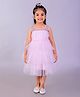 The Mom Store Sleeveless Pearls Embellished Layered Net Dress - Pink