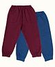 Greendeer 100% Cotton Pack Of 2 Solid Sweat Pants - Maroon & Yale Blue
