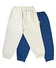 Greendeer 100% Cotton Pack Of 2 Solid Sweat Pants - Cream & Yale Blue