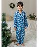 KLINGARU Cotton Woven Full Sleeves Vehicles Printed Coordinating Shirt & Pajama Set - Blue