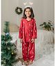 KLINGARU Cotton Woven Christmas Theme Full Sleeves Dogs Printed Coordinating Shirt & Pajama Set - Red