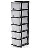 TEX-RO Chest of Drawers Versatile Drawer Storage Organizer & Organisers Storage Box for Ideal for Neat and Tidy Storage Solutions plastic drawers storage 6XL - Grey&Black