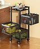 TEX-RO Kitchen Trolley with Wheels Kitchen Organizer Items & Storage Solutions for Square Kitchen Organizer & Kitchen Accessories Items Layer 3 - Black