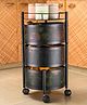 TEX-RO Kitchen Trolley with Wheels Kitchen Organizer Items & Storage Solutions for Round Kitchen Organizer & Kitchen Accessories Items Round Layer 3 - Black