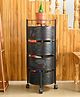 TEX-RO Kitchen Trolley with Wheels Kitchen Organizer Items & Storage Solutions for Round Kitchen Organizer & Kitchen Accessories Items Round Layer 4 - Black