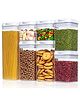 TEX-RO Polypropylene Premium Storage & Container Set Airtight Food Storage Jars Organizers For Pantry Kitchen Storage Box 1100 ml Set Of 4 - White