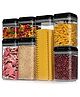 TEX-RO Polypropylene Premium Storage & Container Set Airtight Food Storage Jars Organizers For Pantry Kitchen Storage Box 500 ml Set Of 4- Black