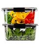 TEX-RO Air Tight Container For Fridge Organizer Plastic Container Storage Set Fridge Storage Boxes Kitchen Accessories Set Organization & Kitchen Storage Set of 2 - Black & Transparent