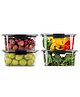 TEX-RO Air Tight Container For Fridge Organizer Plastic Container Storage Set Fridge Storage Boxes Kitchen Accessories Set Organization & Kitchen Storage Set of 4 - Black & Transparent