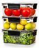 TEX-RO Air Tight Container For Fridge Organizer Plastic Container Storage Set Fridge Storage Boxes Kitchen Accessories Items Set Organization & Kitchen Storage 1200 ml Set of 3 - Black & Transparent