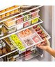 TEX-RO Fridge Storage Boxes, Fridge Organizer With 5 Compartment Fridge Organizer Keeps Fruits Vegetables Meat Fish Fresh Longer - Transparent