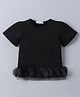 Mark & Mia Cotton Half Sleeves Top with Frill Detailing - Black