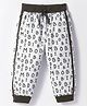 Mini Taurus Cotton Knit Full Length Lounge Pants with  Text Print & Tape - Dark Green