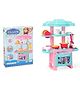 Sanjary Mini Plastic Kitchen Set for Girls - 47 pcs Cartoon Themed Series Kitchen playset with Full Utensils Set color design may vary