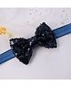 Little Miss Cuttie Sequin Embellished Bow Designed Headband - Navy Blue